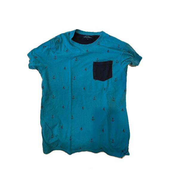 Galaxy by Harvic Pocket Teal T-Shirt Mens M - Picture 1 of 3